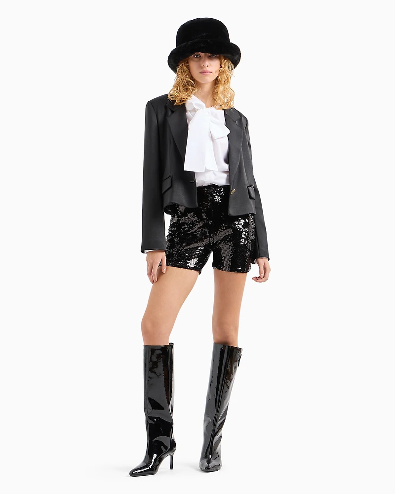 Short satin jacket