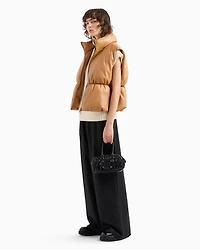 High neck vest with ribbed details
