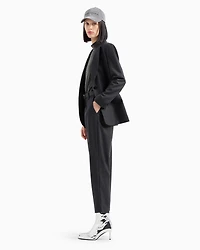 High neck sweater shiny double jersey
