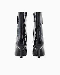 Patent leather ankle boots with heel
