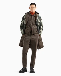 Crinkle Camou Nylon Hooded Parka