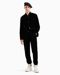 Single-breasted velvet jacket