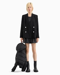 Double-breasted jacket with contrasting buttons