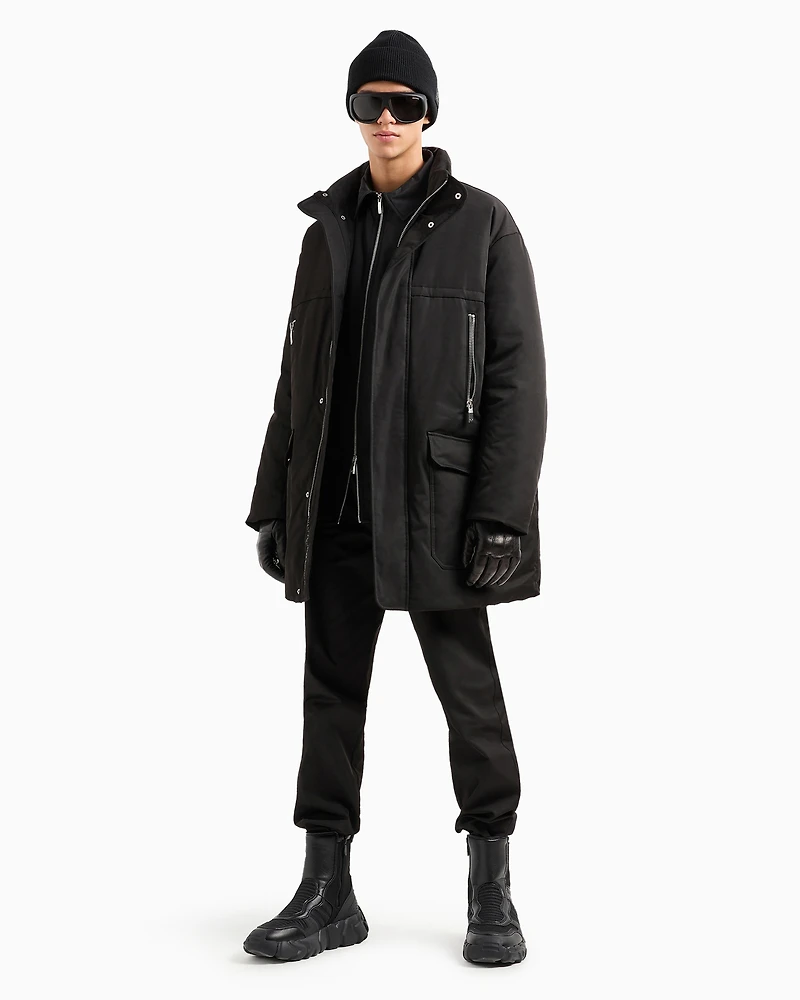 Full zip padded jacket twill