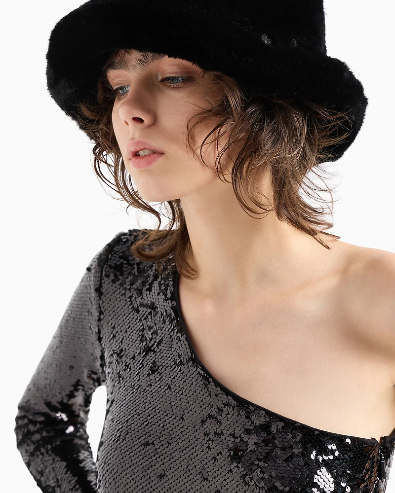 One-shoulder sequin dress