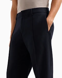 Wool Blend Pleated Trousers