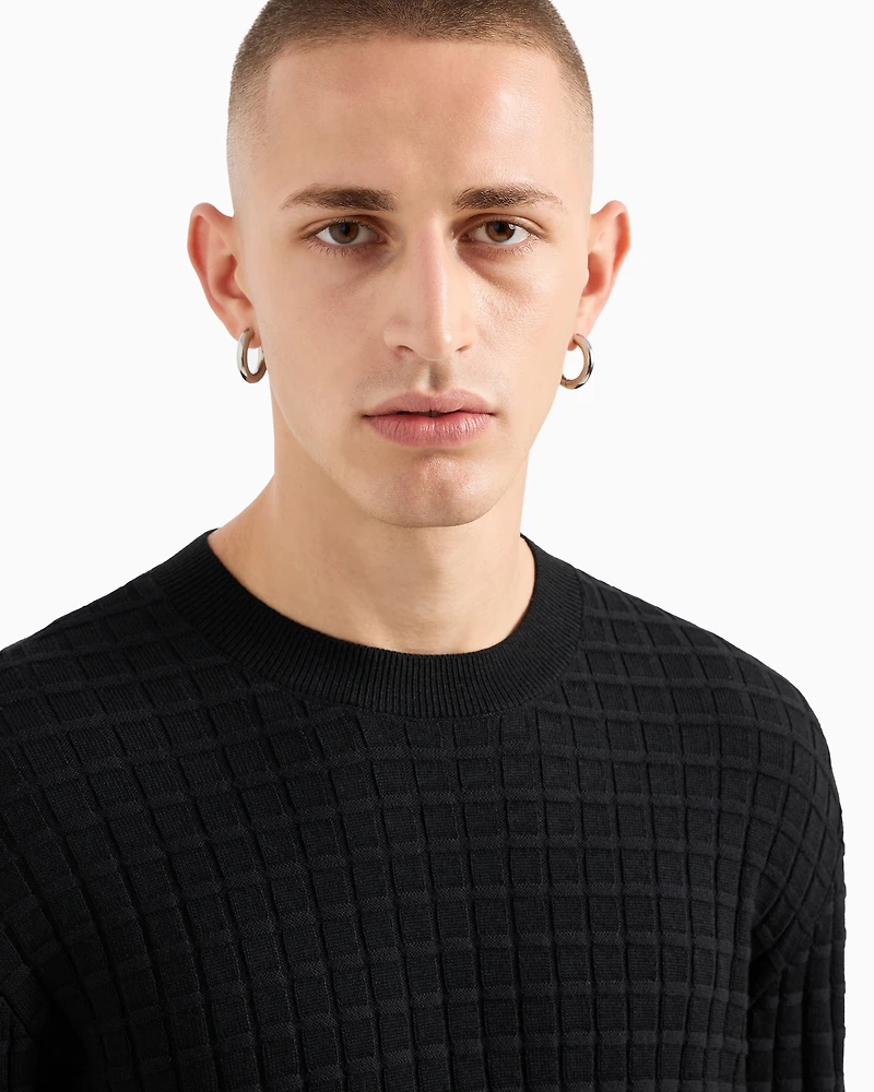 Checked Crewneck Sweater