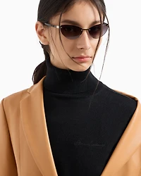 Turtleneck sweater with embroidered logo