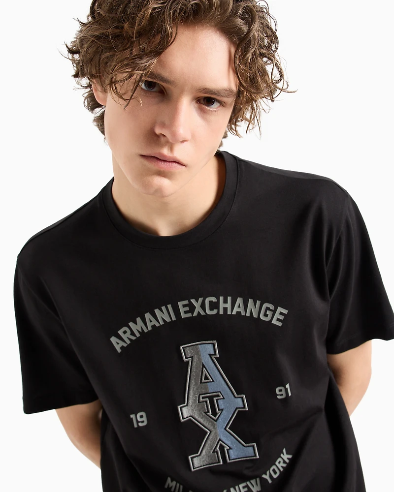 Regular fit T-shirt with maxi-print ASV cotton