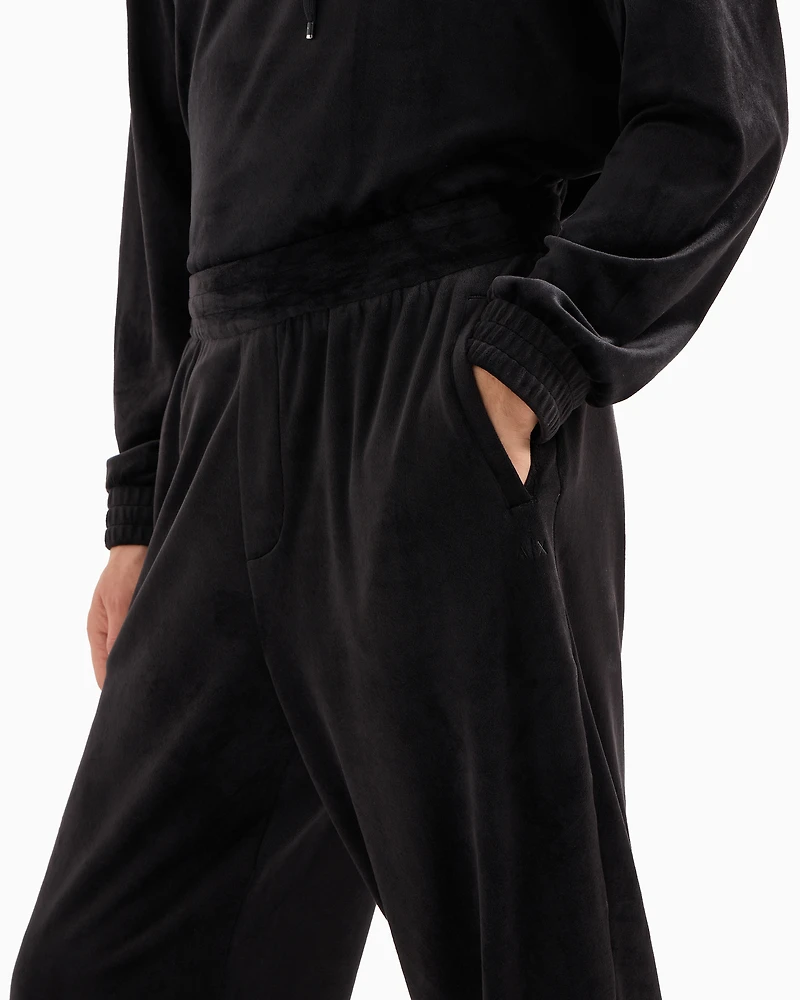 Oversized velour jogger trousers