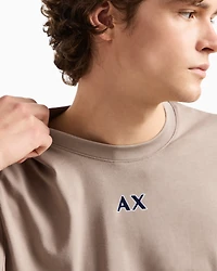 Regular fit heavy cotton T-shirt with stencil logo