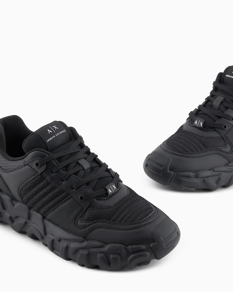 Fabric sneakers with maxi sole