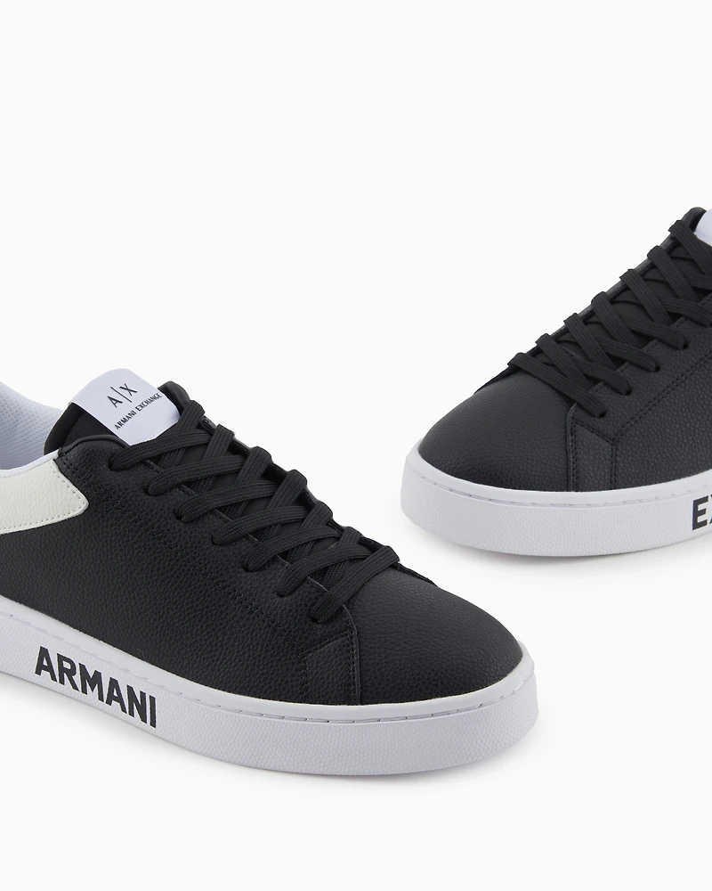 Leather sneakers with logo on the sole