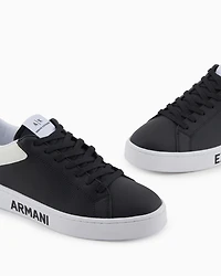 Leather sneakers with logo on the sole