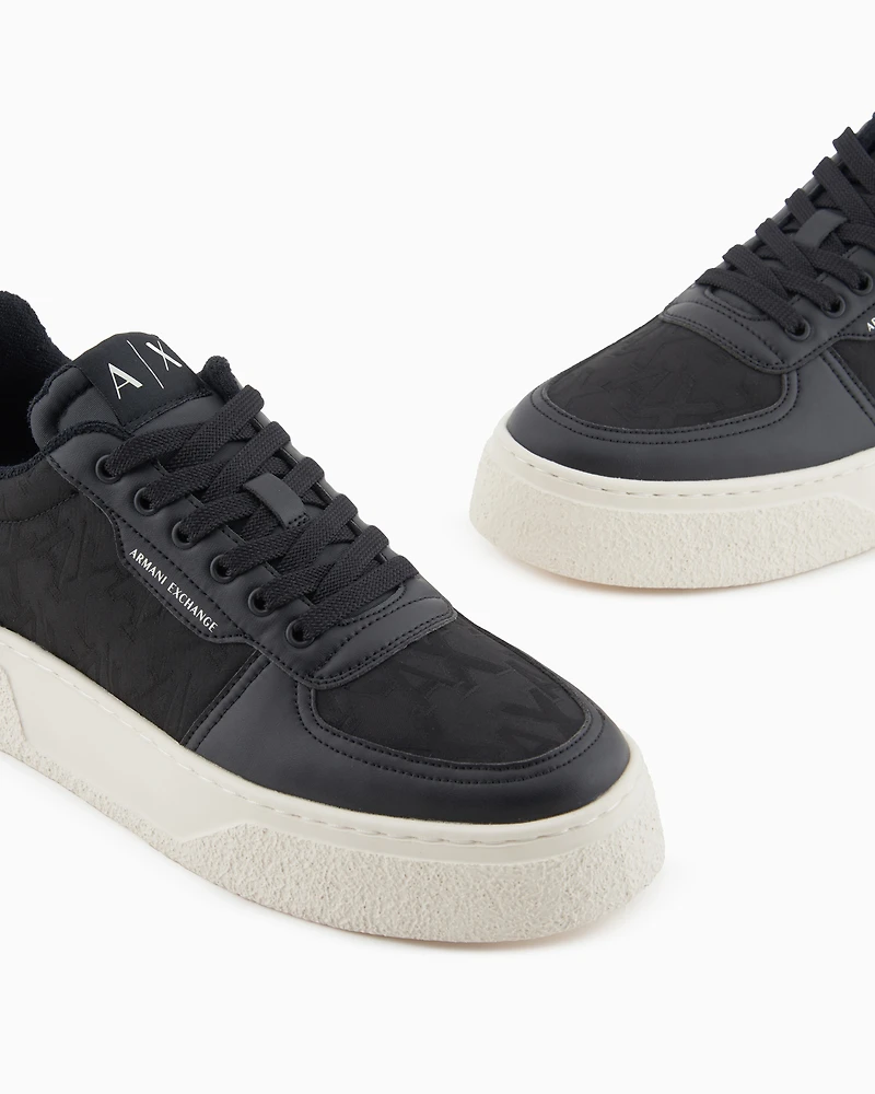 Fabric sneakers with allover logo