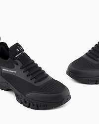 Fabric and mesh sneakers with logo