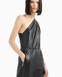 One-shoulder suit coated fabric