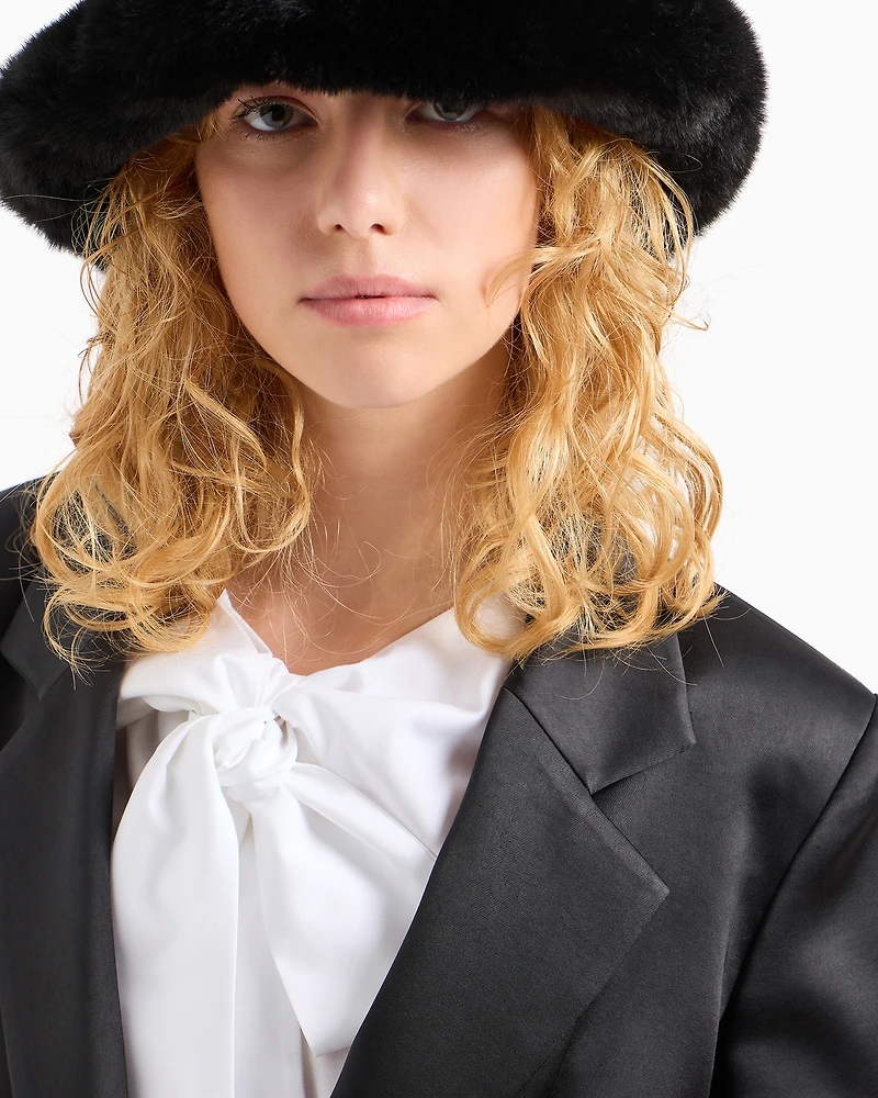 Short satin jacket