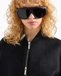 Bomber jacket with zip cloth and technical fabric