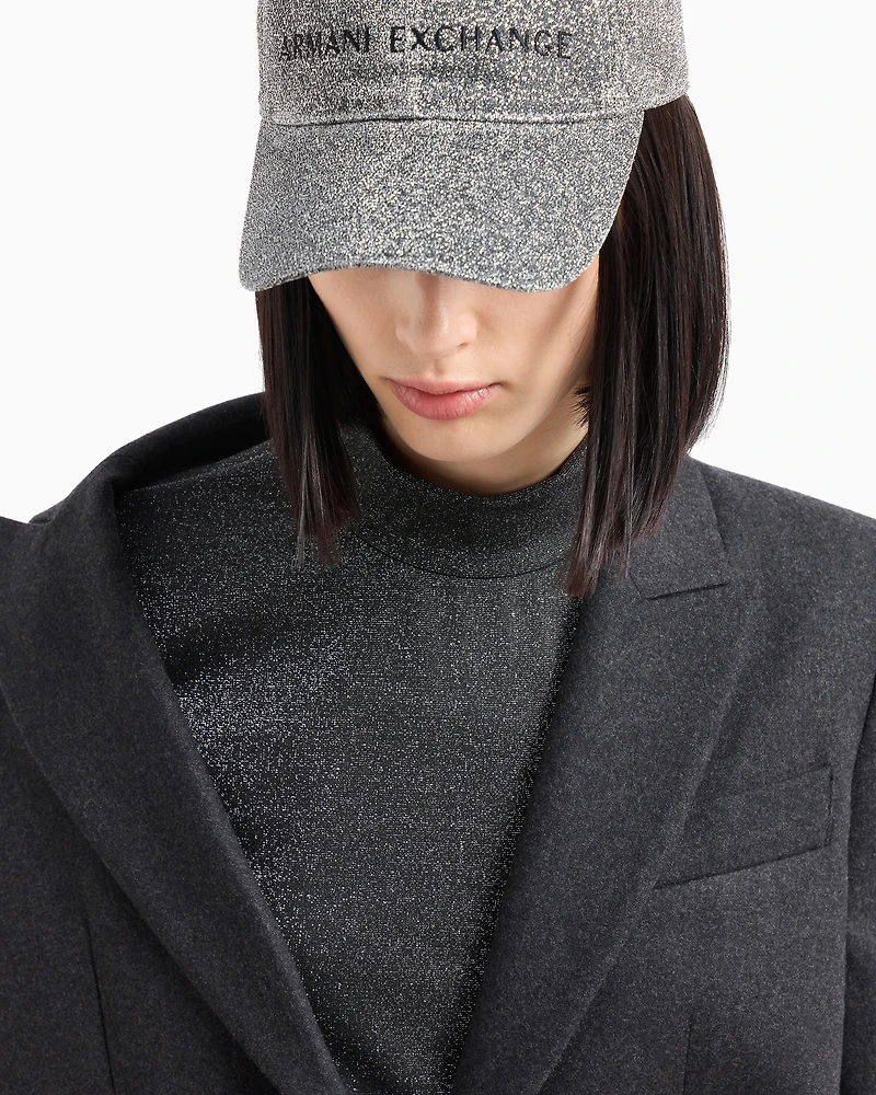 High neck sweater shiny double jersey