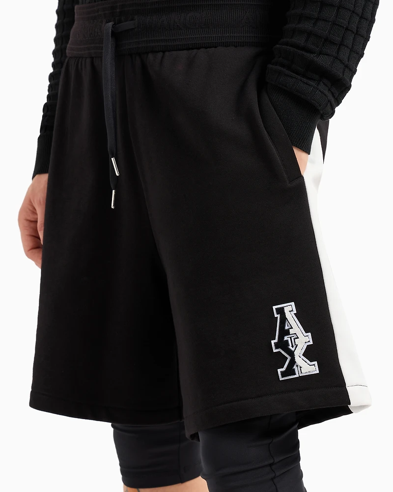 cotton french terry bermuda shorts with logo