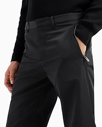 Slim fit trousers shiny twill