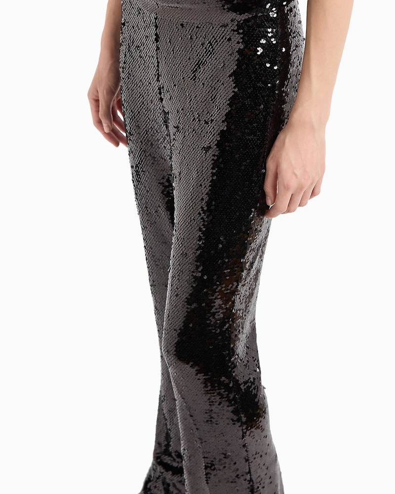 Flared trousers with sequins