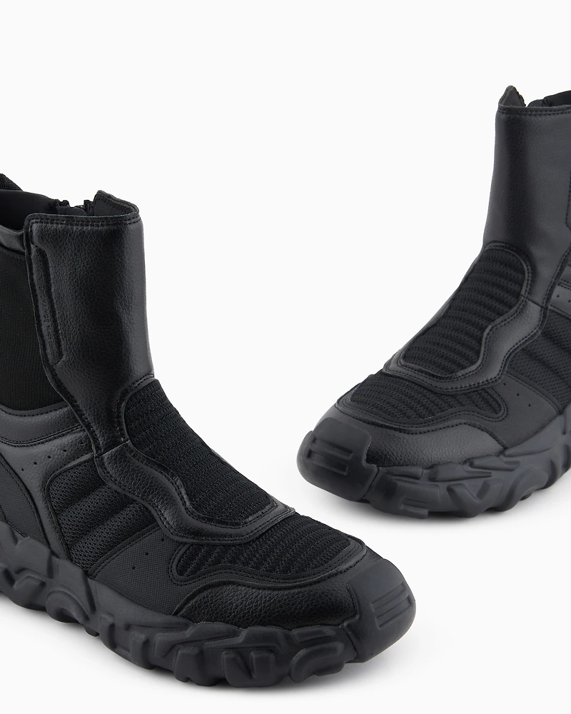 Oversized sole ankle boots with logo
