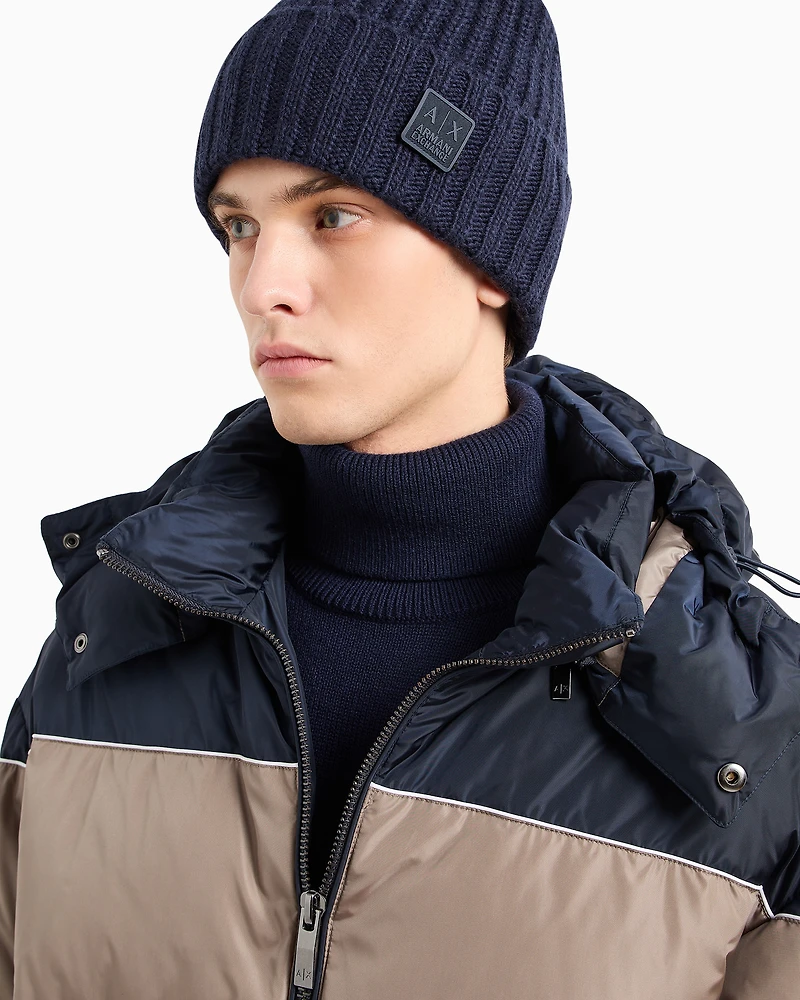 Jacket with hood and contrasting band ASV fabric