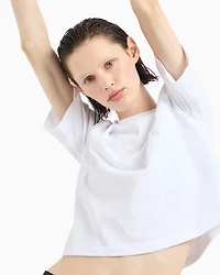 Cropped T-shirt with monogram logo ASV cotton