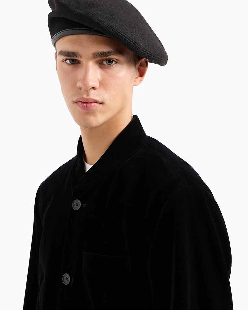 Single-breasted velvet jacket