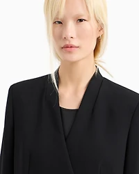 Double-breasted jacket with contrasting buttons