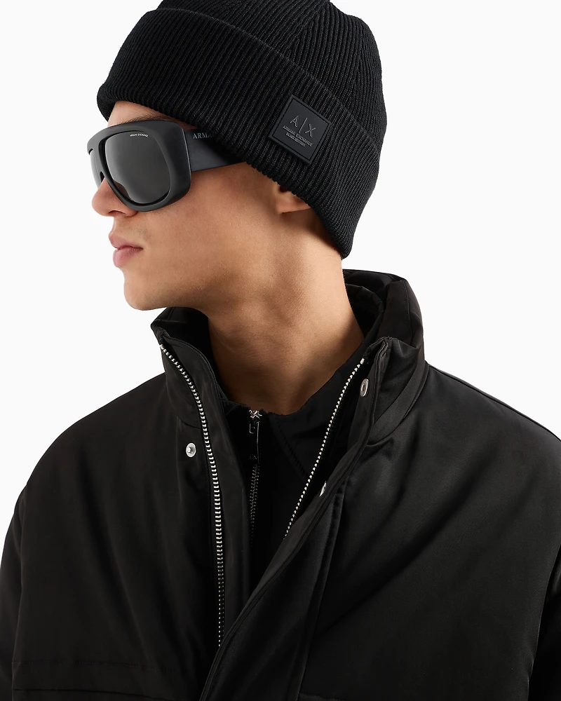 Full zip padded jacket twill