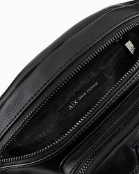 Bum bag with tone-on-tone embossed logo in garnet material
