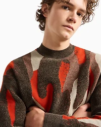 Camouflage Chenille Crewneck Sweater