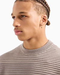 A Line Logo Striped Crewneck Sweater