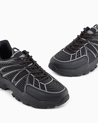 Sneakers with optical effect design and maxi sole