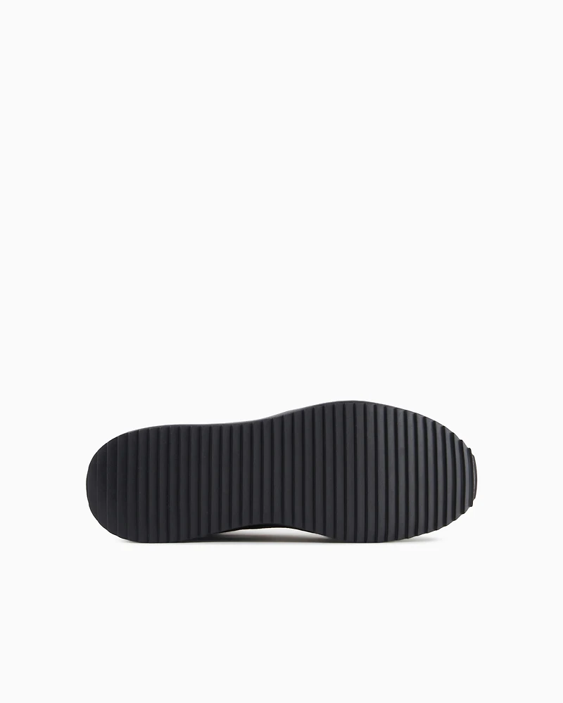 Microsuede sneakers with tone-on-tone inserts