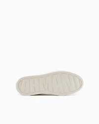 Leather sneakers with contrasting profile