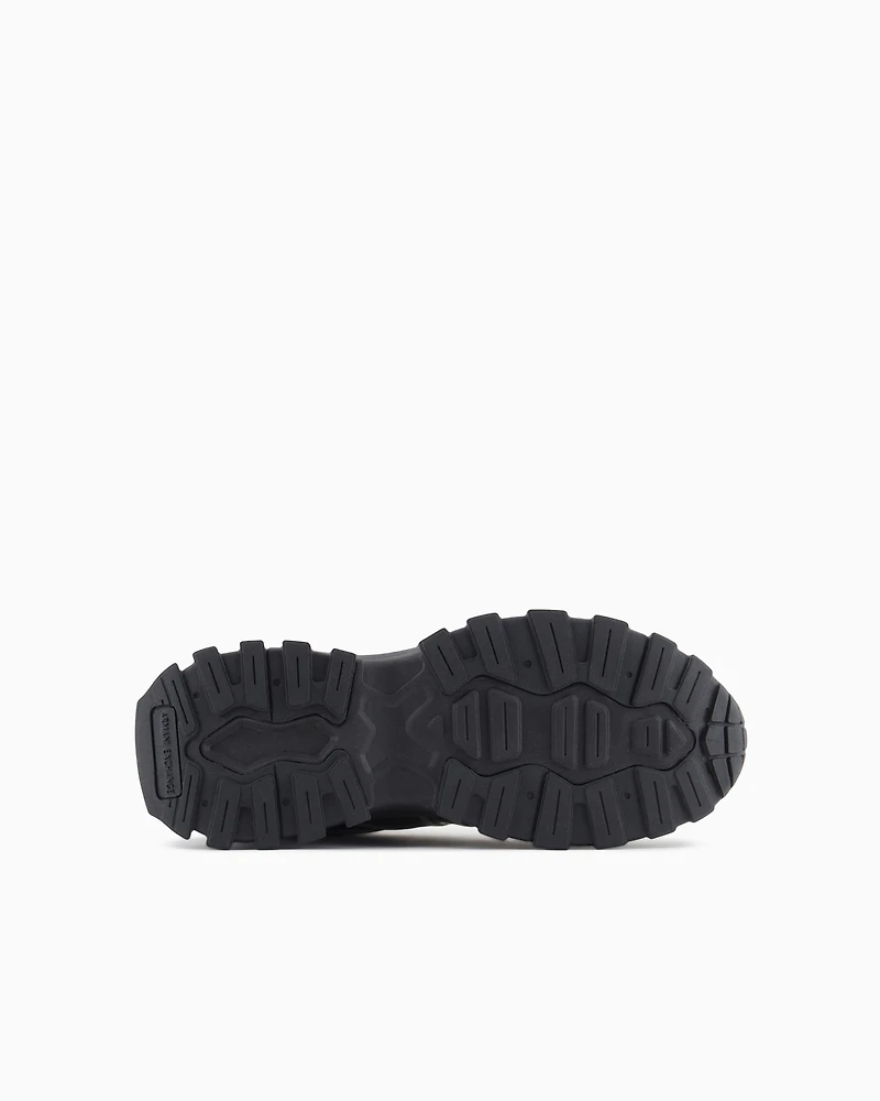 Sneakers with optical effect design and maxi sole