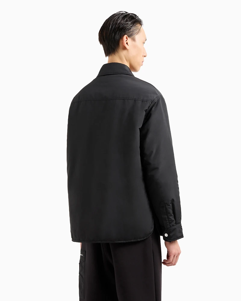 Satin fabric caban with zip pocket