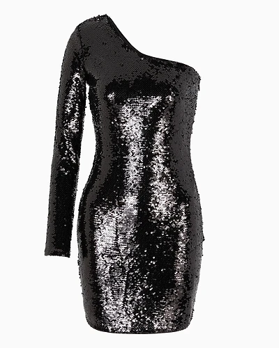 One-shoulder sequin dress