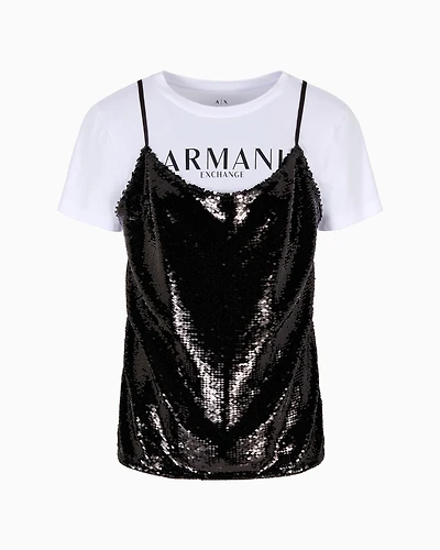 T-shirt with sequin top on the front