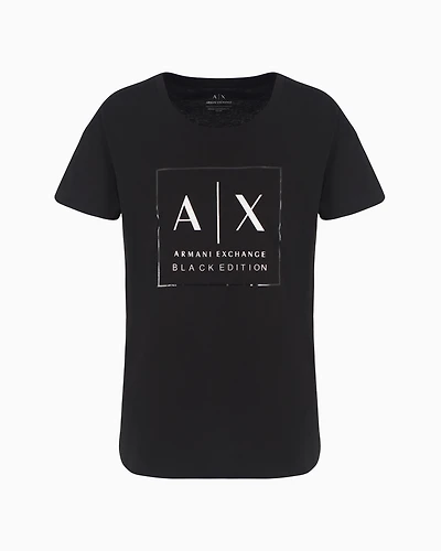 Relaxed fit T-shirt with maxi metal logo