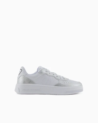 Sneakers with metallic inserts