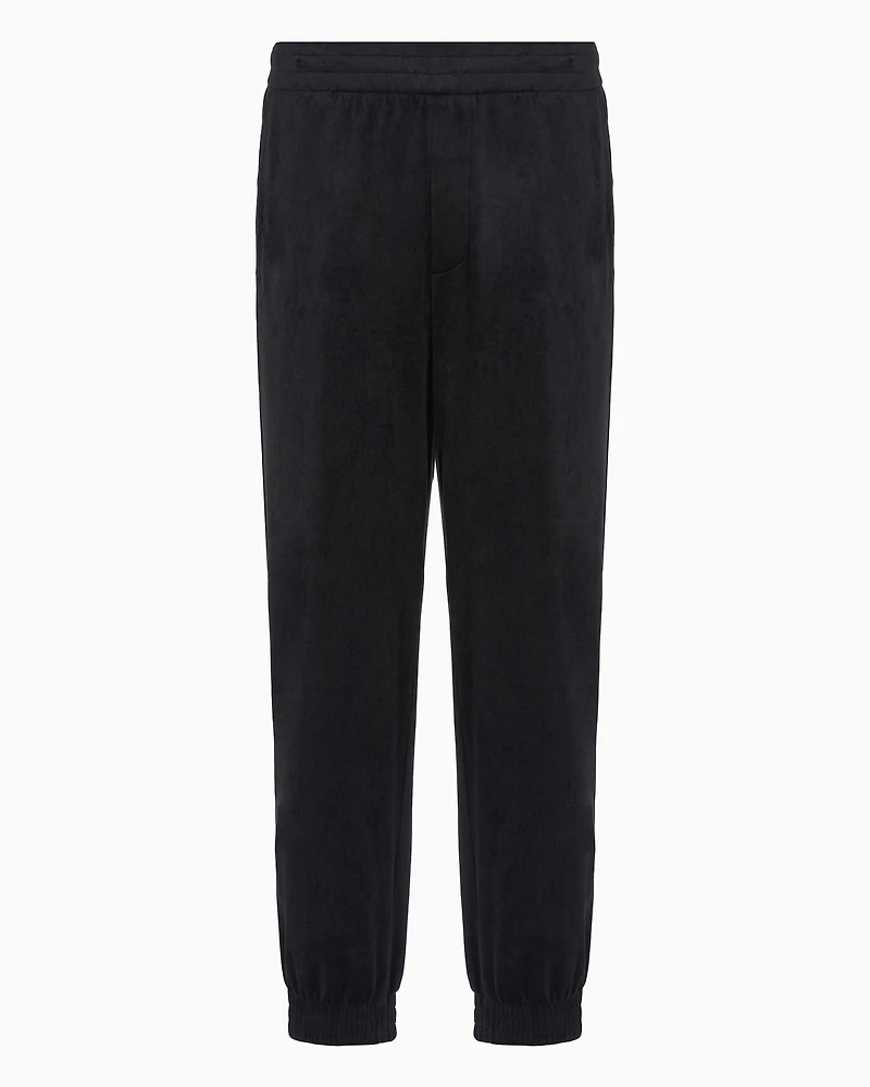 Oversized velour jogger trousers