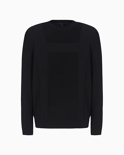 Crewneck sweater with jacquard workmanship