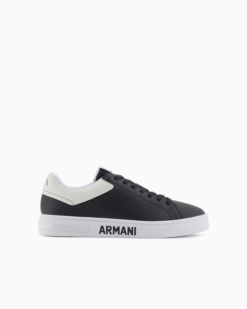 Leather sneakers with logo on the sole