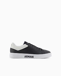 Leather sneakers with logo on the sole