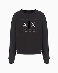Crewneck sweatshirt with logo print and metal details